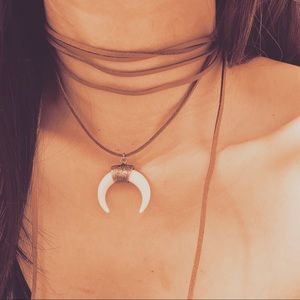 Antique double horn choker